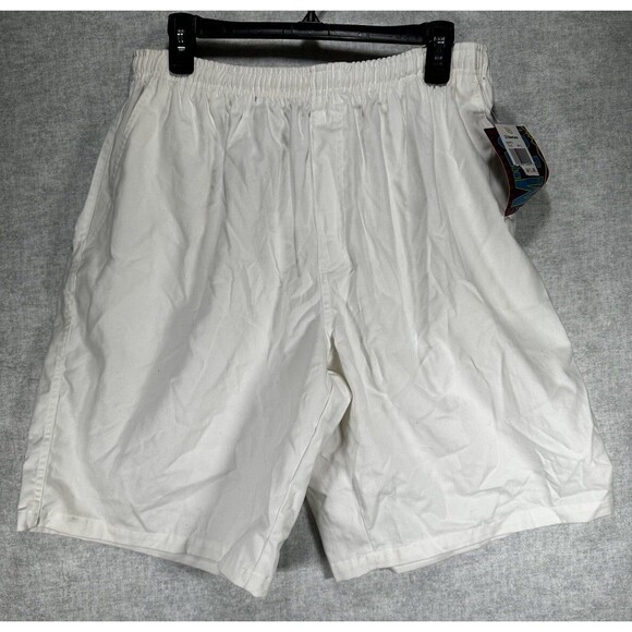 NWT MTO Men’s Shorts White Size M/L Cotton Pockets Drawstring Waist Y2K - Picture 1 of 8